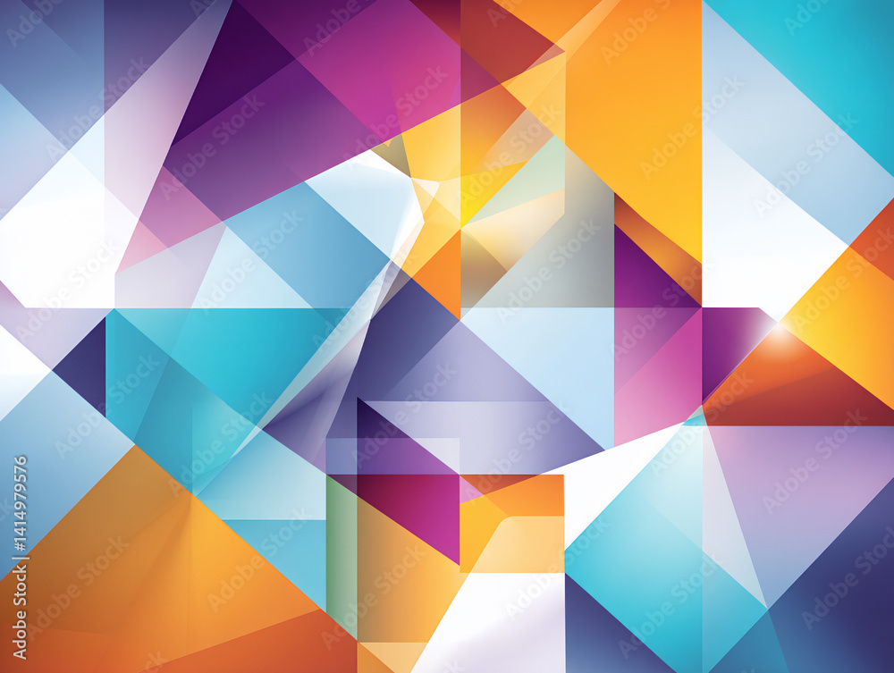 Abstract Geometric Background with Vibrant Triangles and Colorful Gradient Abstract Geometric Background with Vibrant Triangles and Colorful Gradient