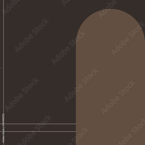 Brown arch shape frame vector