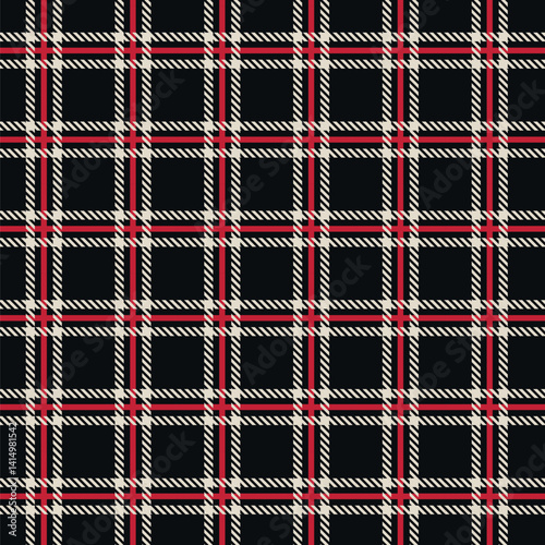 Gingham Checkered Pattern. Textile design of textured plaid. Checkered fabric pattern swatch for print, tartan, gift wrap, textiles, checkered background for tablecloth. Stripes crossed