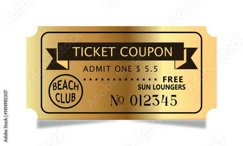 vintage  golden movie tickets