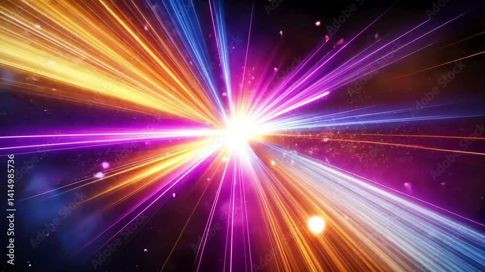 Vibrant explosion of light and color in a cosmic backdrop Vibrant explosion of light and color in a cosmic backdrop