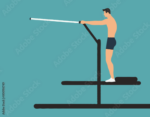L’homme fait des tractions sur la barre horizontale. Athlète à la barre horizontale