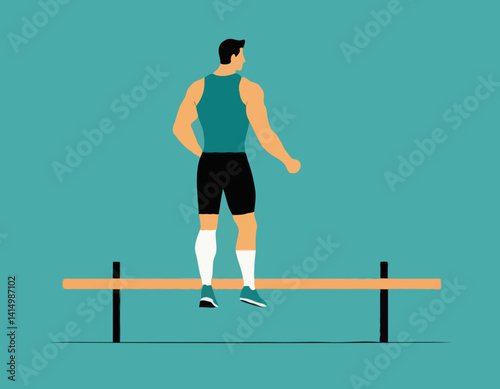 L’homme fait des tractions sur la barre horizontale. Athlète à la barre horizontale