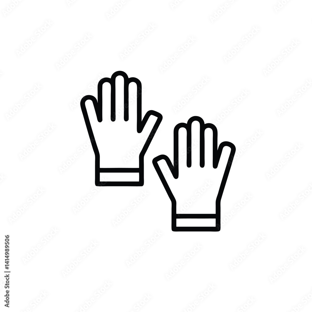 Garden gloves icon Simple outline vector logo Garden gloves icon Simple outline vector logo
