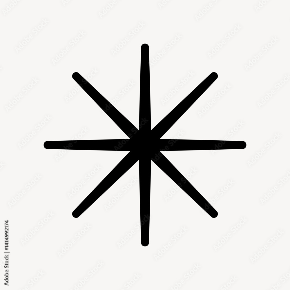 Minimalist black eight-pointed star vector Minimalist black eight-pointed star vector