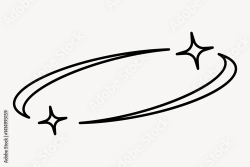 Minimalist star swoosh design vector