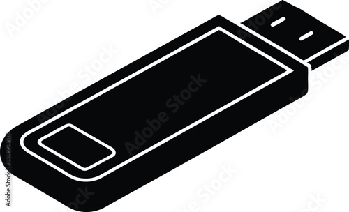 pendrive silhouette vector icon, usb flash drive vector illustration, usb flash drive vector, usb flash drive on white background.