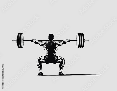 Gym hack squat man sport avec pictogramme flèche