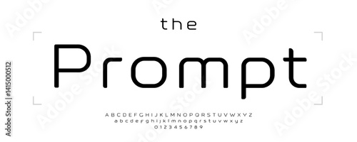 Modern Minimal Sans Serif Font, Rounded Letters with Calm Geometry and Rectangular Modular Elegance. Clean Alphabet for Digital Tech Branding, UX, UI Typography. Neural Era Typeface. Vector Typeset