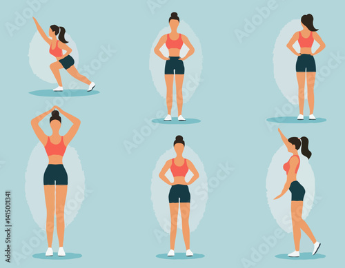 Femme en forme s’engageant dans des exercices orduraux rigoureux. Personnage féminin démontrant sa force et sa détermination