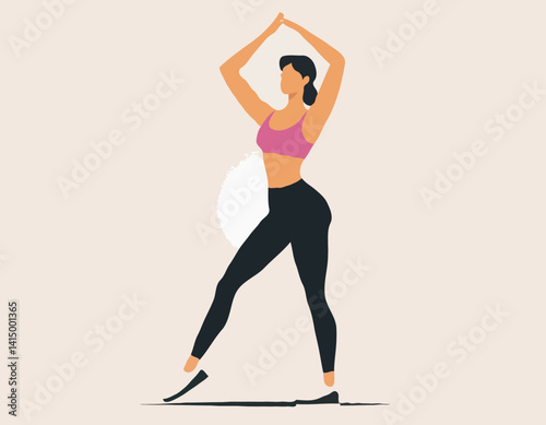Femme en forme s’engageant dans des exercices orduraux rigoureux. Personnage féminin démontrant sa force et sa détermination