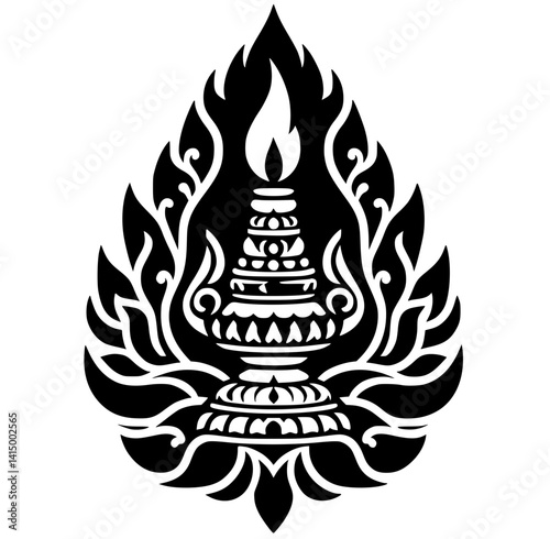 Silhouette of Waisak celebration ornaments