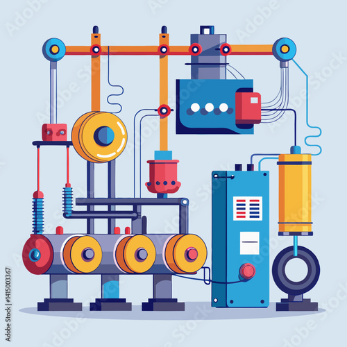 Illustration de vecteur d’entraînement de force d’exercice de triceps de câble