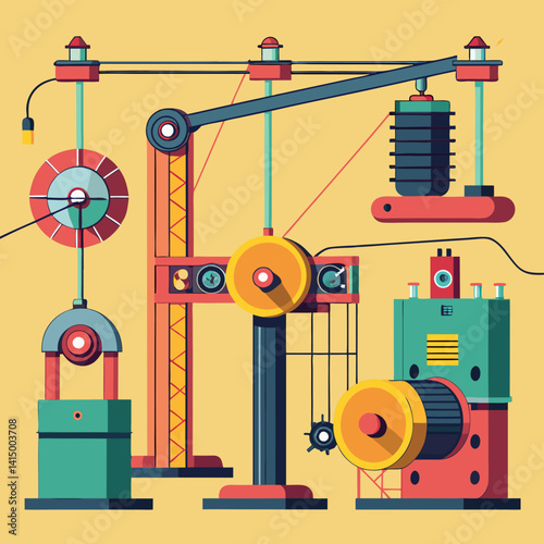 Illustration de vecteur d’entraînement de force d’exercice de triceps de câble