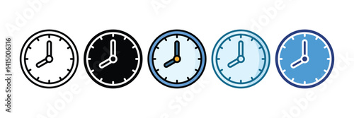 Clock Icon Set Multiple Style Collection