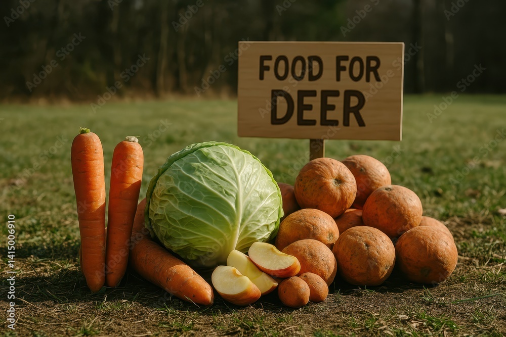 Healthy Vegetable and Fruit Offering for Local Deer Population