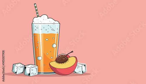 Peach Juice with Ice