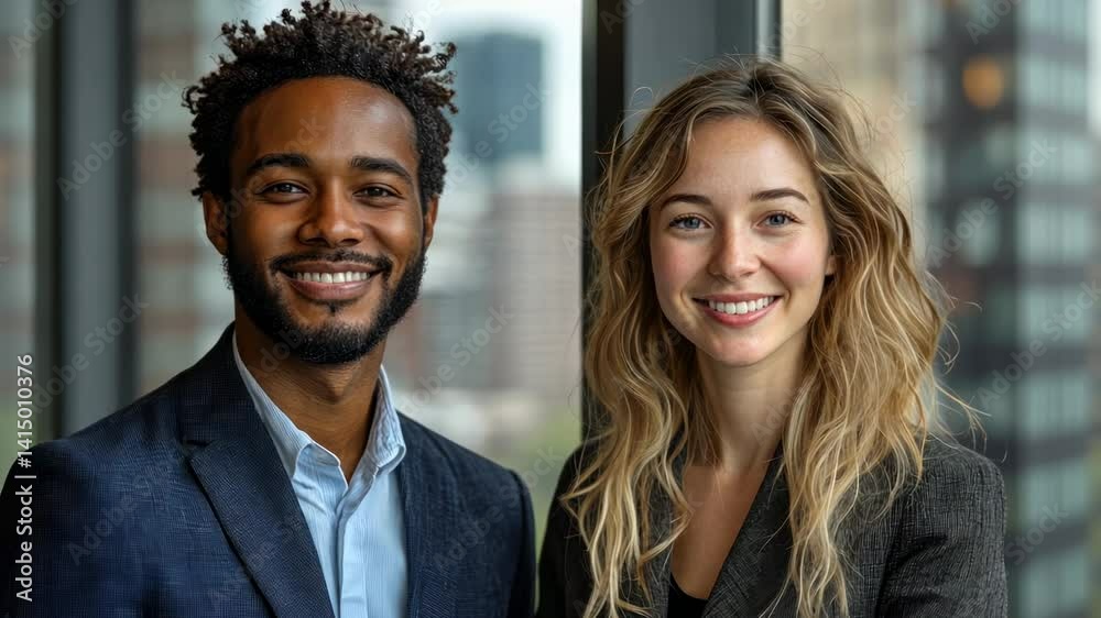 Smiling Business Colleagues Portrait Smiling Business Colleagues Portrait