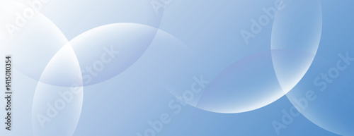 Soft blue background with overlapping translucent circles. The blue background has a smooth, gradient texture, creating a calming effect. Minimal abstract circles vector gradient background