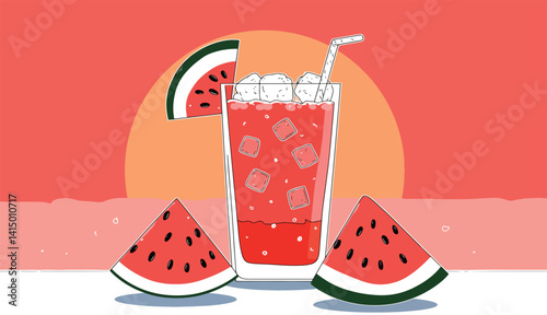 Watermelon Juice Illustration