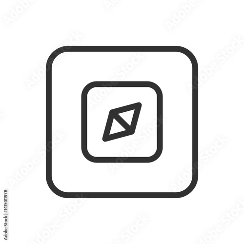 Compass Map Icon – Navigation and Orientation Tool Symbol