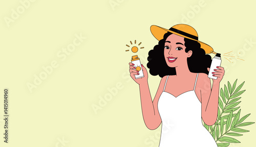 Woman Applying Sunscreen