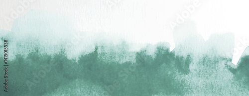 Watercolor background, green background with a soft, textured style. The background blends green and white shades seamlessly. Minimal watercolor paint texture background vector