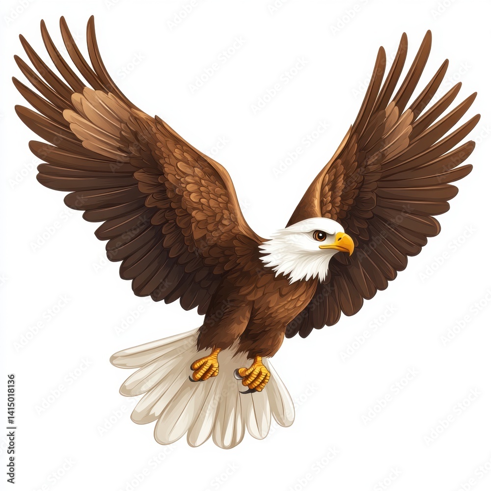 Obraz premium bald eagle in the sky, isolated clear white background