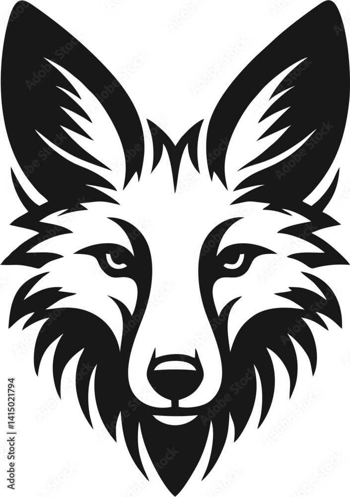 Artistic Maned Wolf Head Graphic in Black Ink Style Artistic Maned Wolf Head Graphic in Black Ink Style