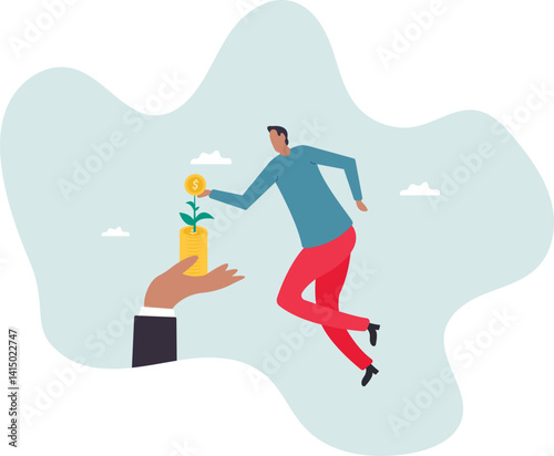 Investment growth, prosperity or earn more money from savings, mutual funds or opportunity to make profit and increase wealth,character for design.