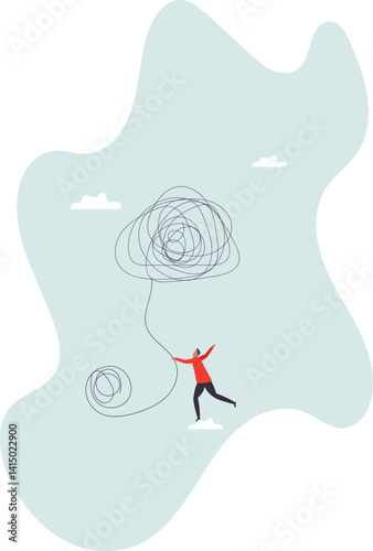 Leadership to deal and handle business problem, skill and decision to overcome difficulty or uncertainty, crisis management.character for design.