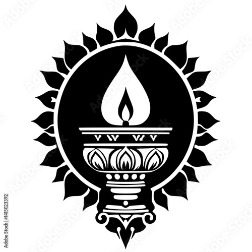 Silhouette of Waisak celebration ornaments