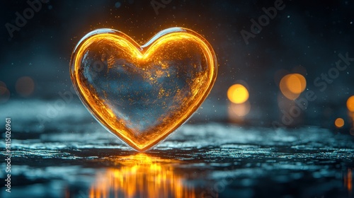 Fiery Heart: A Glowing Symbol of Passion and Love
