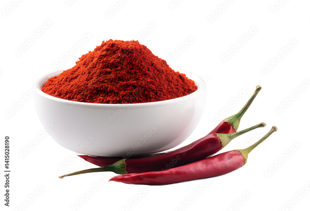 Vibrant Red Chili Powder and Fresh Chili Peppers A Culinary Delight png or transparant background Vibrant Red Chili Powder and Fresh Chili Peppers A Culinary Delight png or transparant background