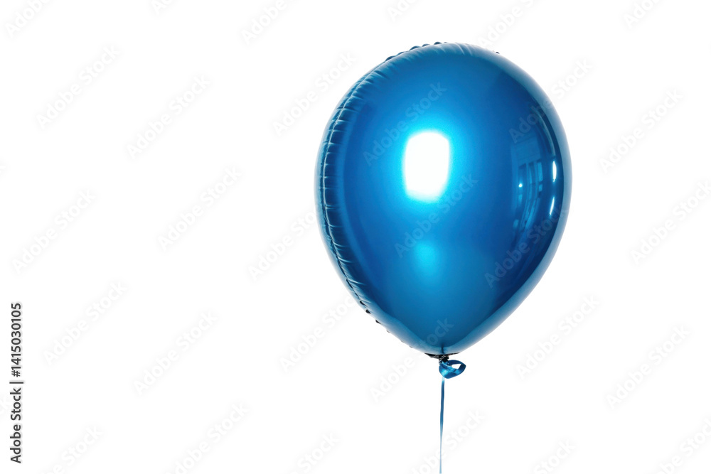 PNG Glossy blue balloon with string on a dark background PNG Glossy blue balloon with string on a dark background