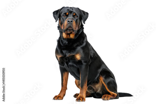 PNG Sitting rottweiler dog with black and brown coat