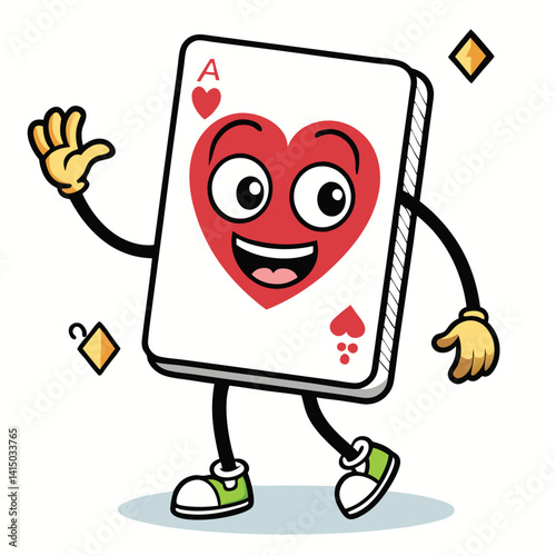 Animated playing card character
