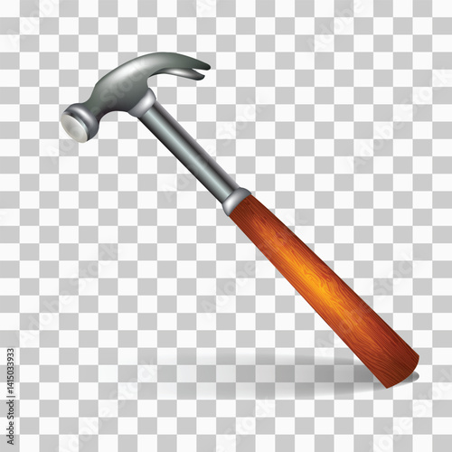 hammer and nail vector Hammer on white background 3d Rendering png design
