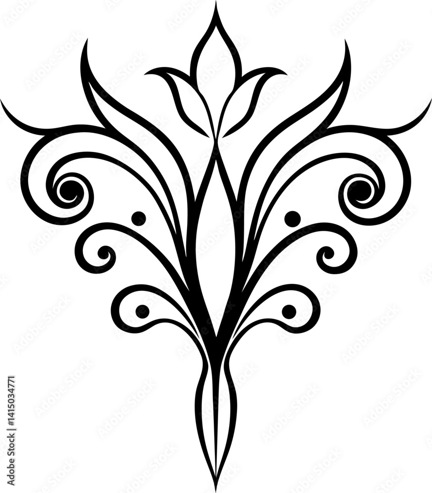 Obraz premium black and white floral elements