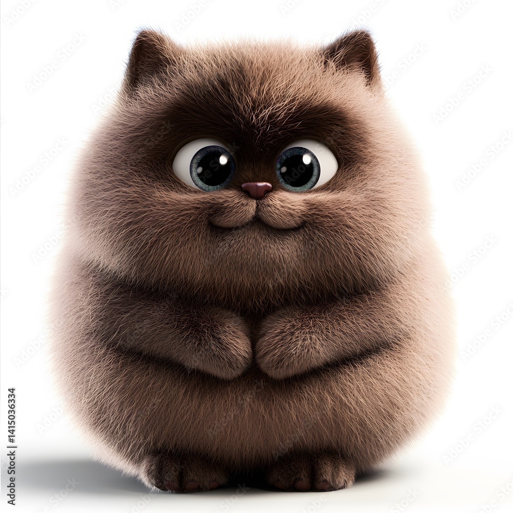 Obraz premium 3d cat cartoon, on a clean white background, studio photo style, clear and crisp