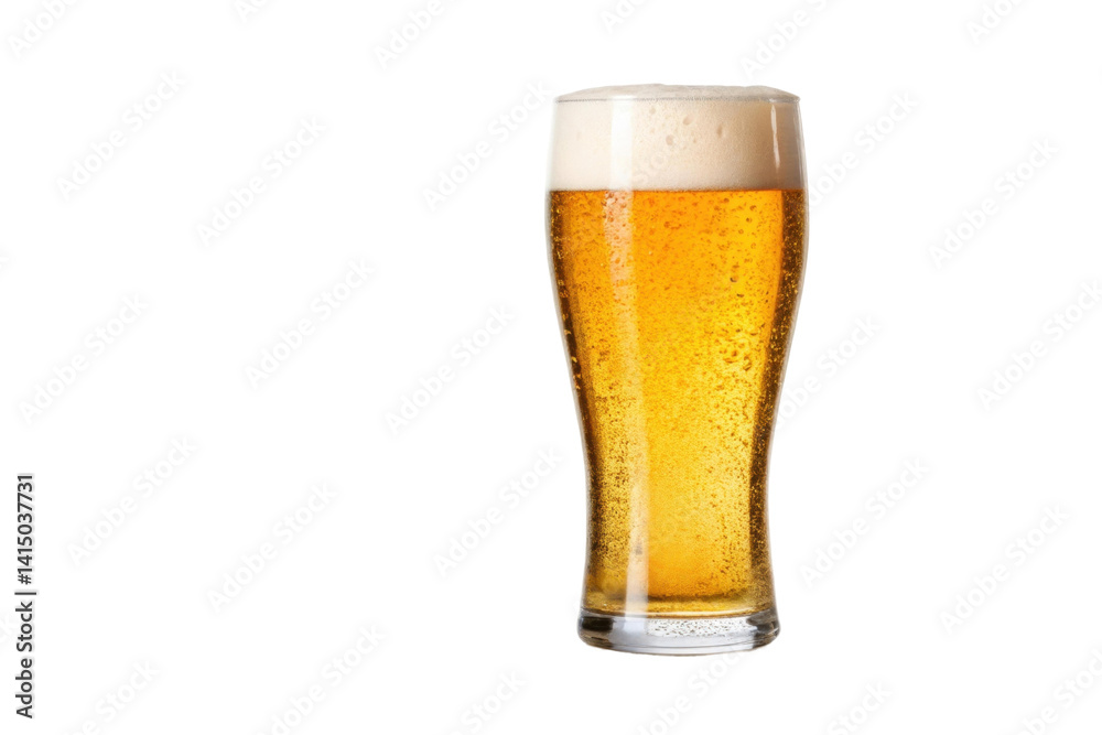 PNG Foamy pint glass of refreshing golden beer with bubbles PNG Foamy pint glass of refreshing golden beer with bubbles