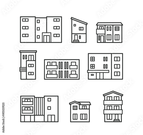 住宅地・街並みのアイコンイラスト