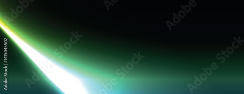 Abstract background with a gradient style, featuring green and black colors. The background has a smooth, luminous texture with green highlights. Light leak background vector. Green background.