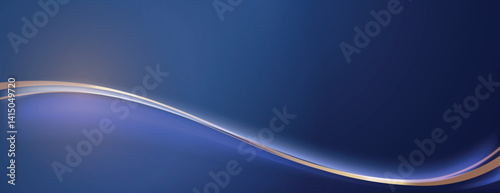 A smooth, abstract blue background with a wavy line. The blue background has a soft gradient and sleek texture. Gradient wave background vector. Blue background.