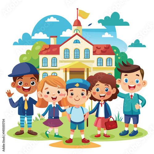 Happy Students at School