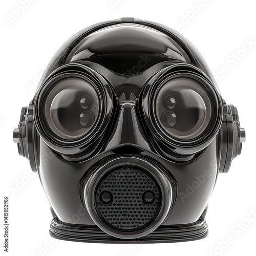 A professional diving regulator mouthpiece with realistic bubbles for underwater breathing simulation. transparent PNG
