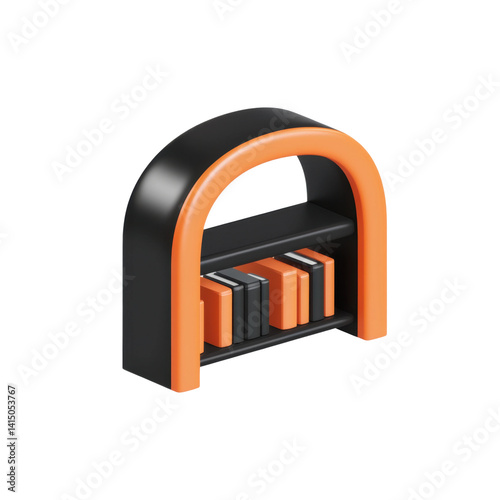 Close-up on innovative magnetic lock designs workshop showcase. Isolated on transparent background, png.