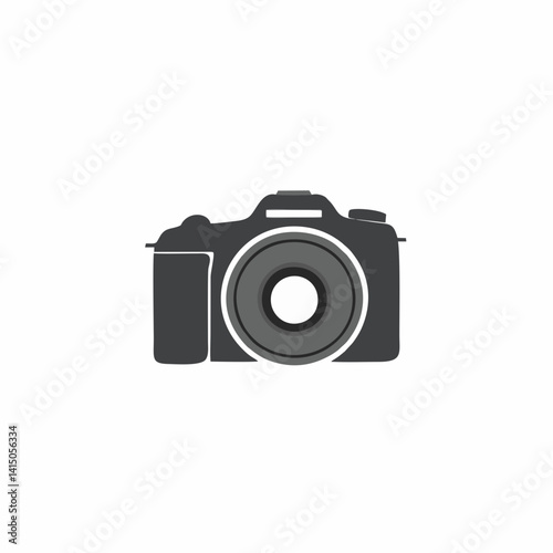 Black camera vector, simple photography icon