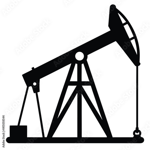 Oil pump jack silhouette against a sunset sky in the petroleum industry