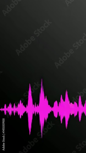 Vibrant pink sound waves in motion against dark background